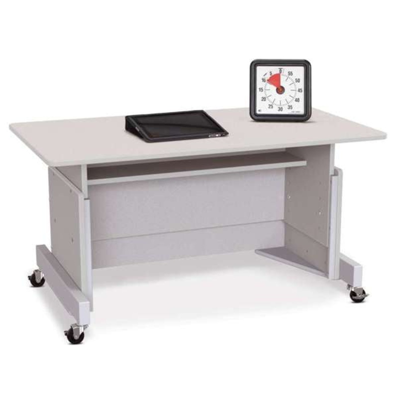 Rainbow Accents Apollo Single Computer Desk – Gray