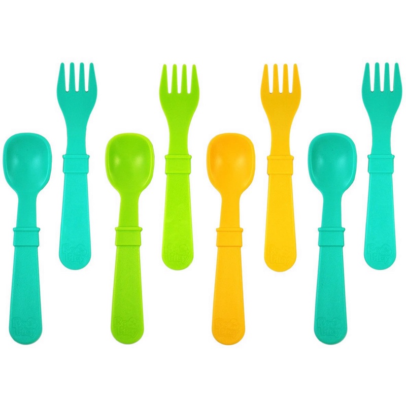 Re-Play Spoon & Fork Set, 8-Pack – Aqua