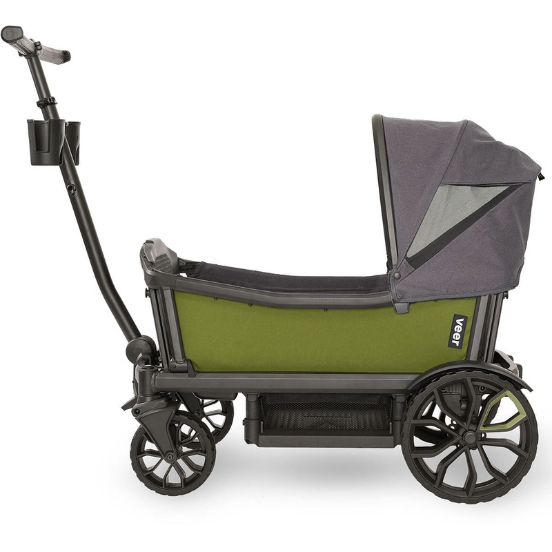 Veer Cruiser (2 Seater) Stroller Wagon + Canopy Bundle – Joshua Green/Gray