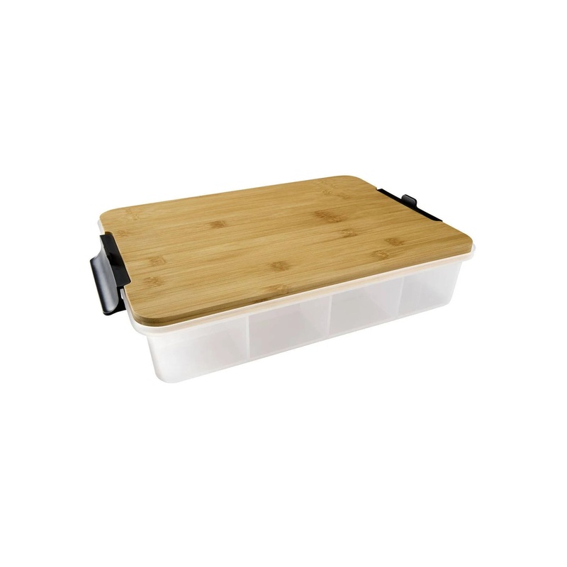 11″x16″ Snacklebox with Locking Bamboo Cutting Board Lid