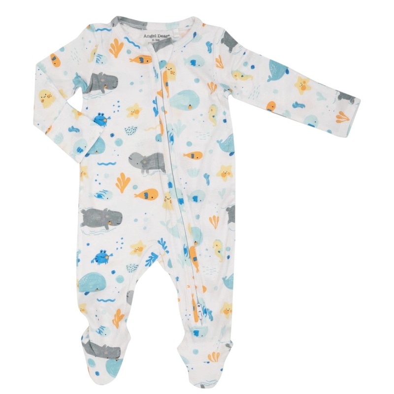 ADR Zipper Footie – Underwater Hippos