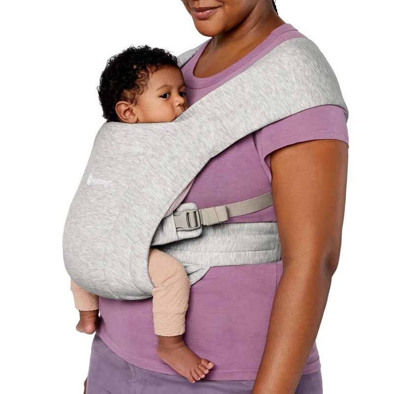 Ergobaby Embrace Cozy Knit Newborn Carrier for Babies – Soft Gray