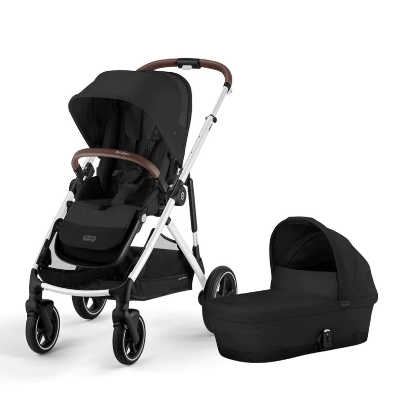 Gazelle S 2 Stroller + Cot Bundle – Moon Black