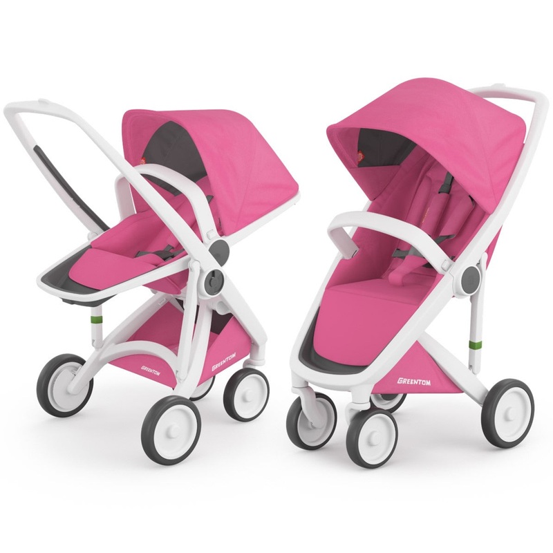 Greentom 2 in 1 Stroller – White/Pink