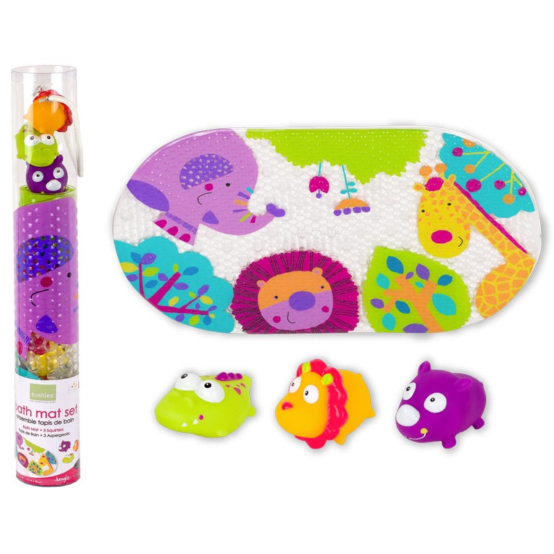 Kushies Bath Mat & Squirter Set Bath Toy – Jungle