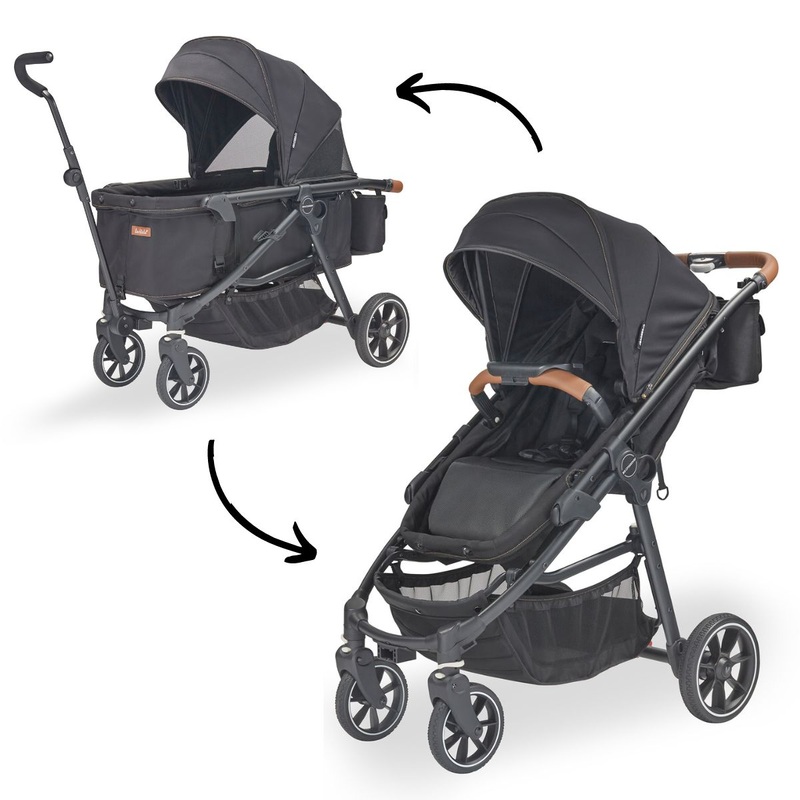 Larktale Crossover (2 Seater) Convertible Stroller Wagon – Byron Black