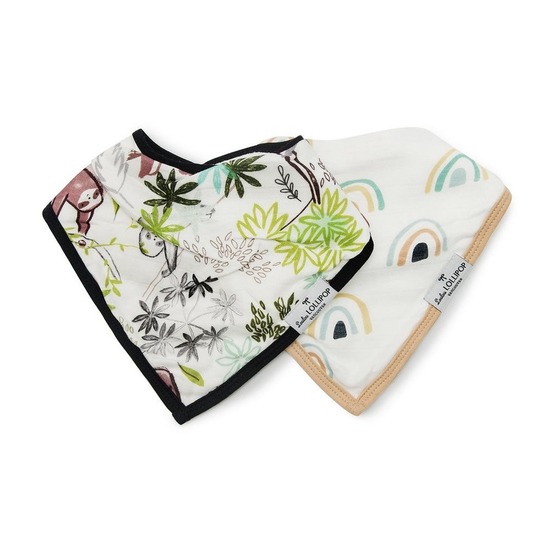 Loulou Lollipop Luxe Muslin Bandana Bib Set – Sloth