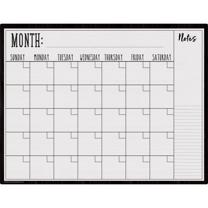 Modern Farmhouse Calendar Write-On/Wipe-Off Chart