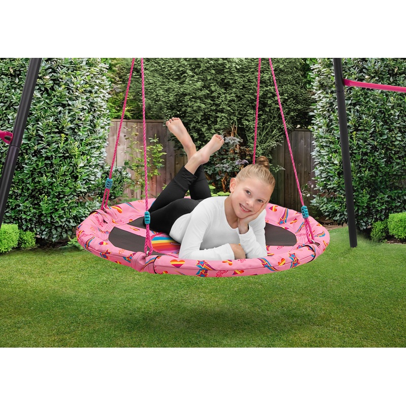 Rainbow & Unicorn 40-Inch Saucer Swing for Kids
