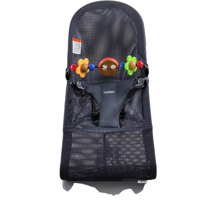BabyBjorn Bouncer Bliss Bundle With Toy Bar, Googly Eyes, Dark Gray Frame, Anthracite Mesh