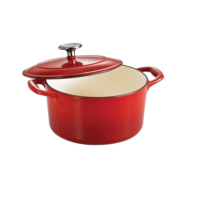 Enameled Cast Iron Dutch Ovens Set Red 3.5QT & 5.5QT (See Description)