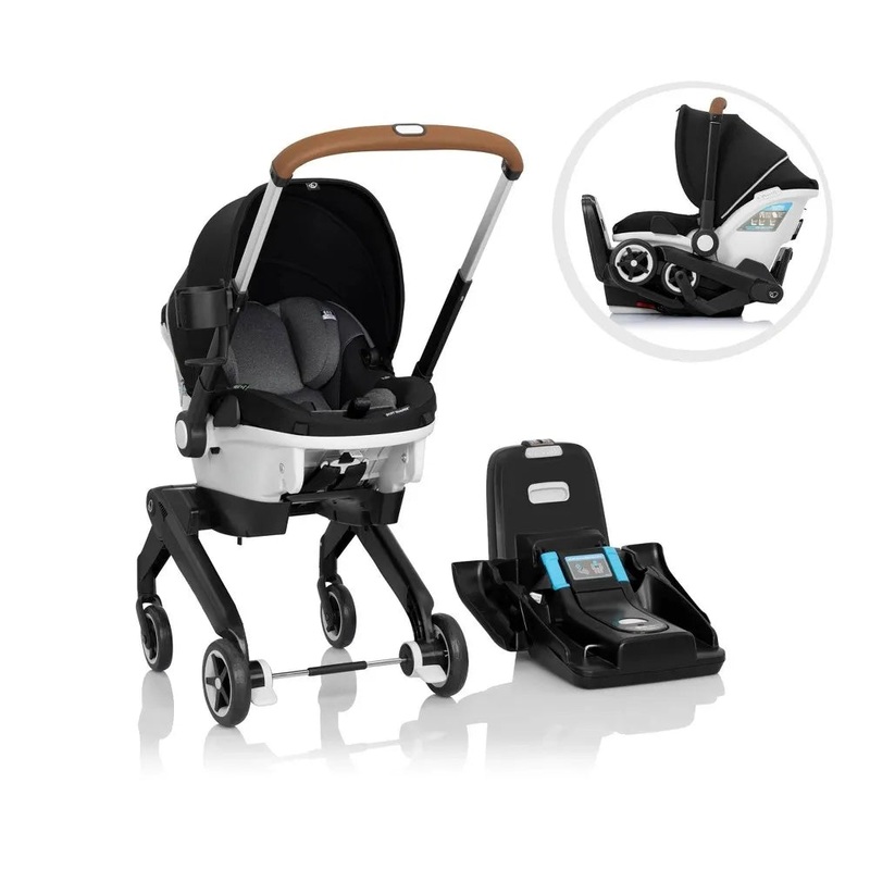 Gold Shyft DualRide Infant Car Seat and Stroller with Storage Bag & Canopy – Moonstone Gray