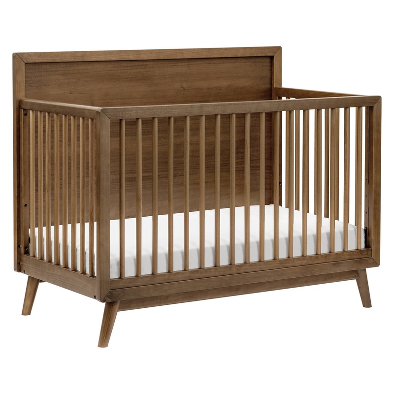 Palma Mid-Century 4-in-1 Convertible Crib – Natural Walnut