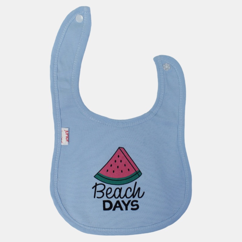 Unisex Baby Cotton Bib  Light Blue Beach Days