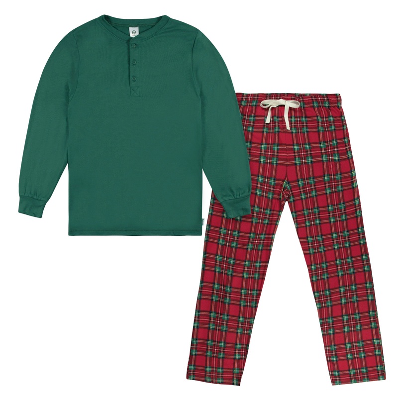 2-Piece Men’s Stewart Plaid Hacci Pajama Set