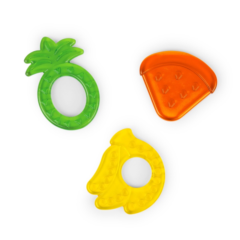 Bright Starts Juicy Chews 3-Pack Textured Teethers – Watermelon, Pineapple, Banana