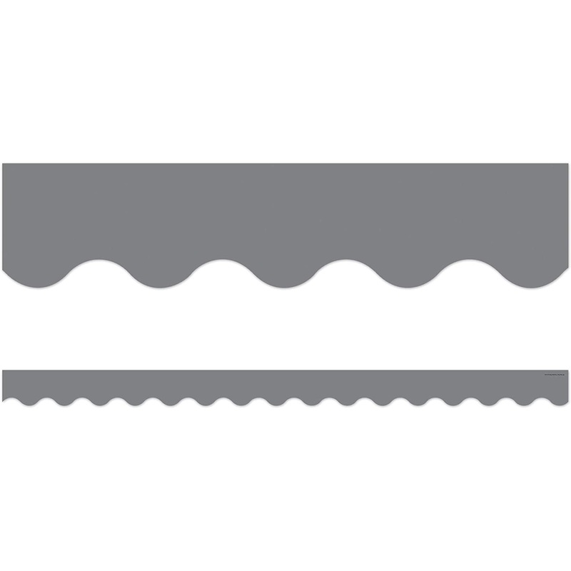 Gray Scalloped Border Trim