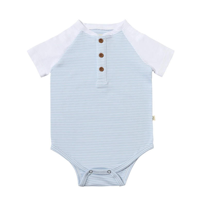 League Raglan Bodysuit – Blue & White Stripe