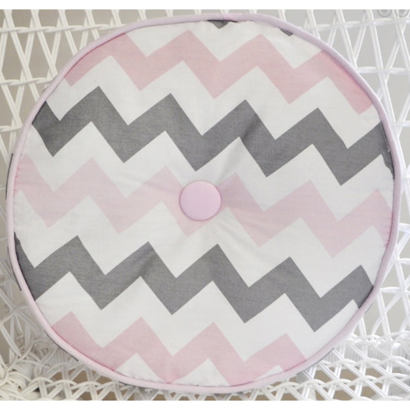 My Baby Sam Chevron Baby Pink Throw Pillow
