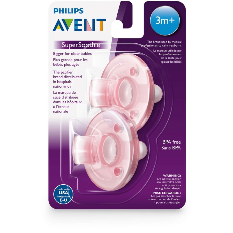 Philips Avent Soothie Pacifiers, Pink, 2 Pack, 3-18 Months