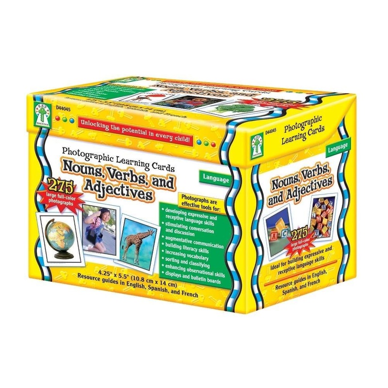 Photographic Learning Cards Boxed Sets – Nouns, Verbs, and Adjectives