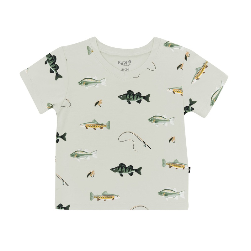 Toddler V-Neck Tee in Fishing