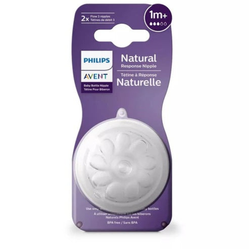 Avent Natural Response Nipple Flow 3 (1M+) – 2 Pack