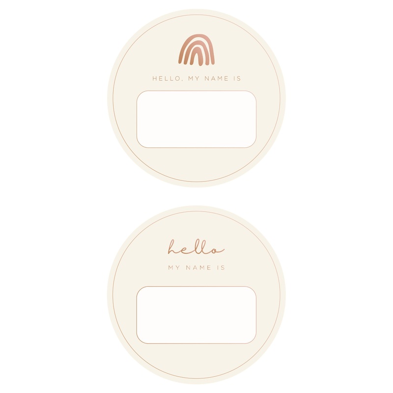 Blank Name Tags – Rose Gold Foil (2 pack)