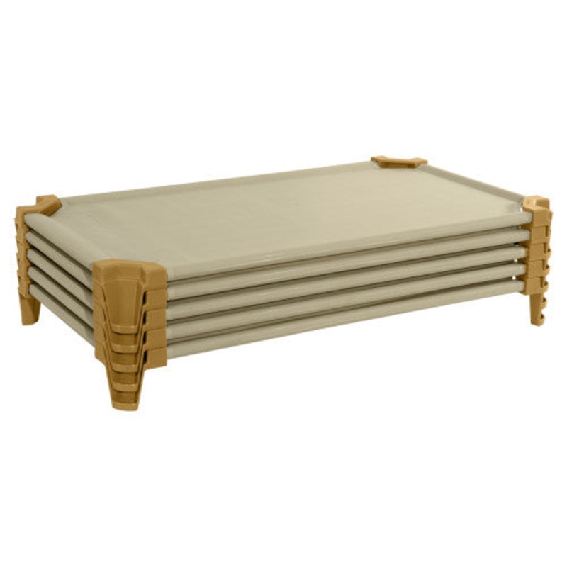 Incredible Cots, Toddler, Unassembled 6-pack, Tan