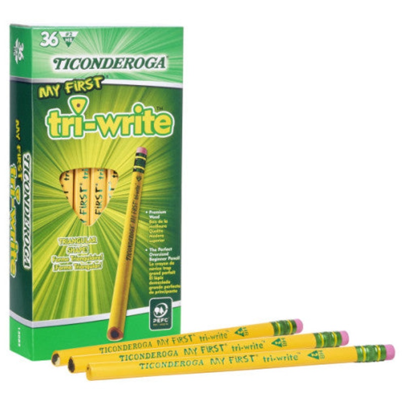 My 1st Tri-Write Pencils, 13/32″ Primary Triangular, w/Eraser, Pack of 36