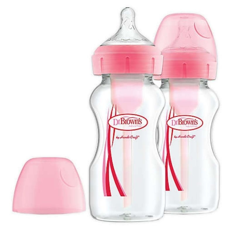 Options+ Wide Neck  9oz Bottle – Pink (2 Pack)