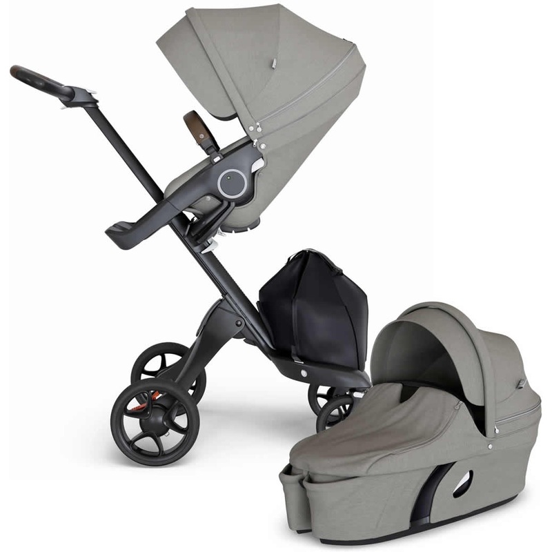 Stokke Xplory 6 Stroller & Carrycot – Brushed Grey/Black/Brown