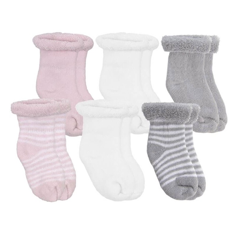 Terry Socks 6 Pack Pink