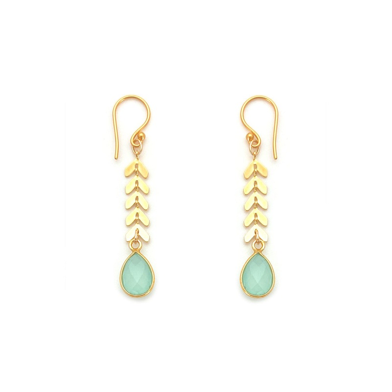 Bronwen Cascade Drop Earrings – Aqua Chalcedony