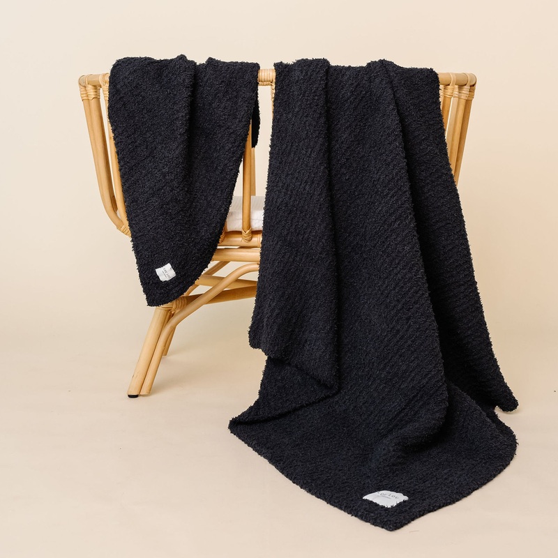 Chenille Blanket – Charcoal – Small & Large