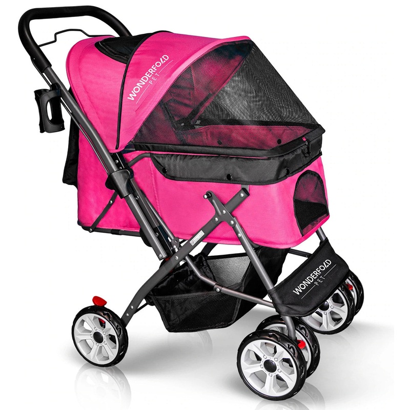 WonderFold Pet Stroller – Pink