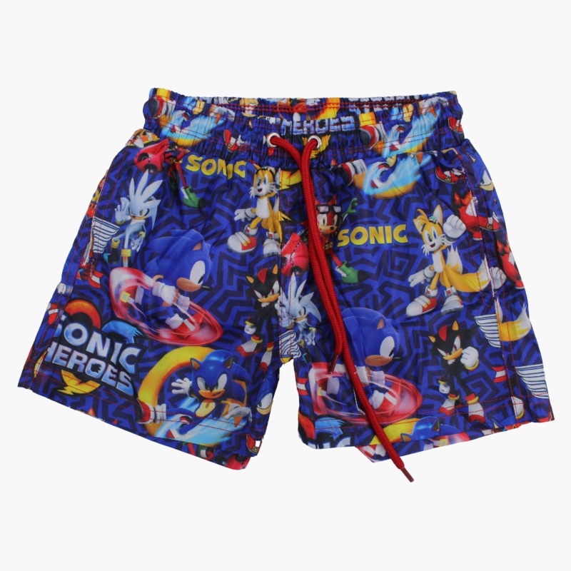 Boys Swim Shorts  Blue with Sonic the Hedgehog Print
