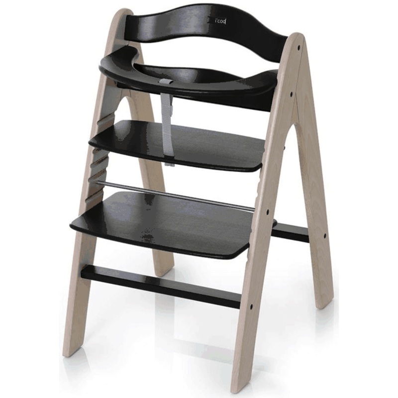 I’Coo Pharo Wooden Highchair in Black/Whitewash
