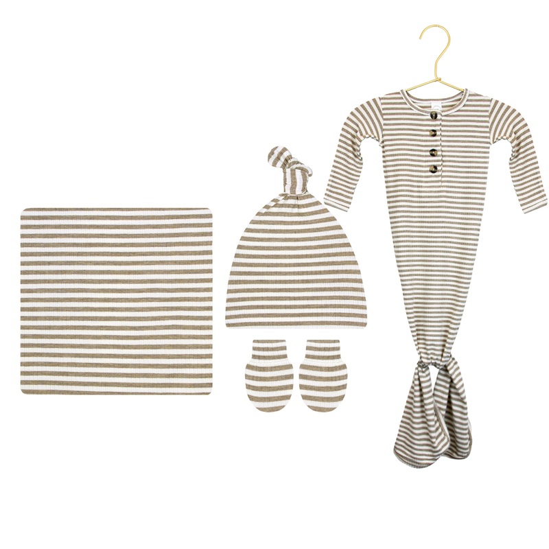 Indy Ribbed Newborn Hat Bundle (Gown)