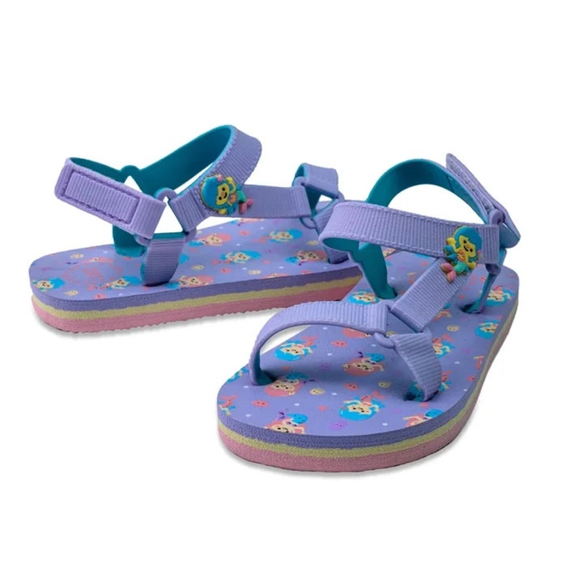 Kids Girls Rubber Sandal  Mermaid Purple