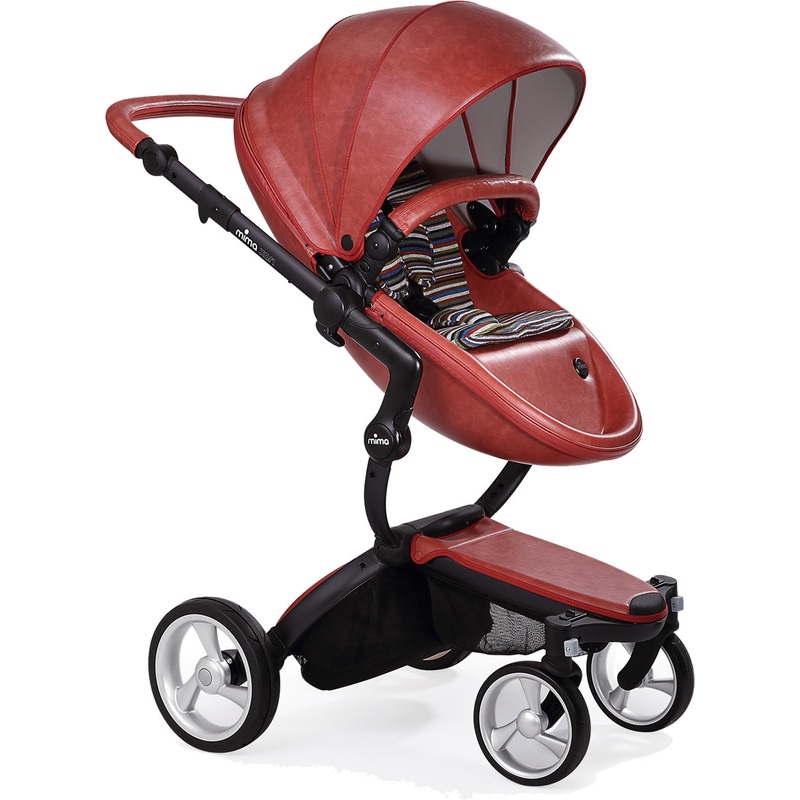 Mima Xari Complete Stroller, Black – Sicilian Red / Autumn Stripe