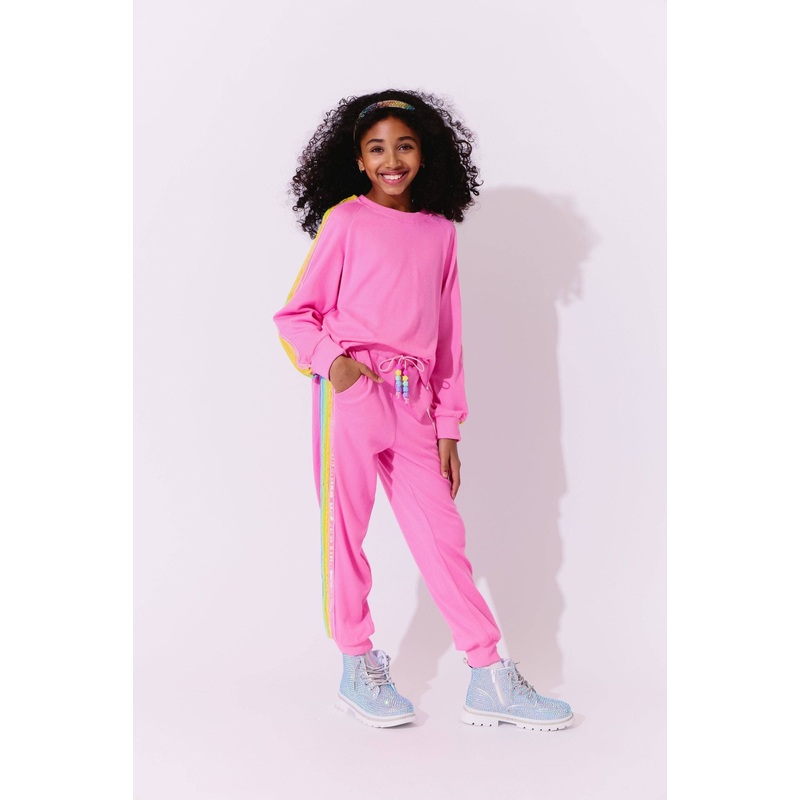 Pink Rainbow Sequin Set