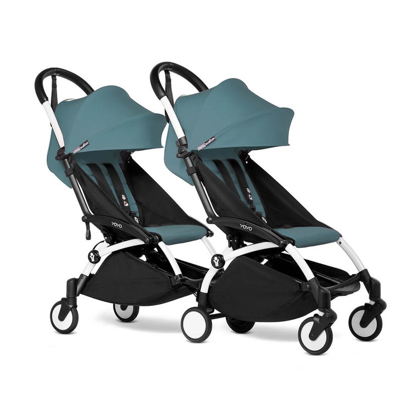 YOYO 3 Connect Complete Double Stroller 6+ White Frame