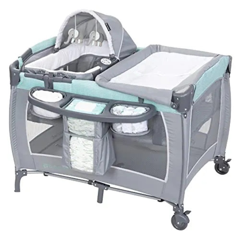 Lil Snooze Deluxe III Nursery Center Playard – Cozy Mint