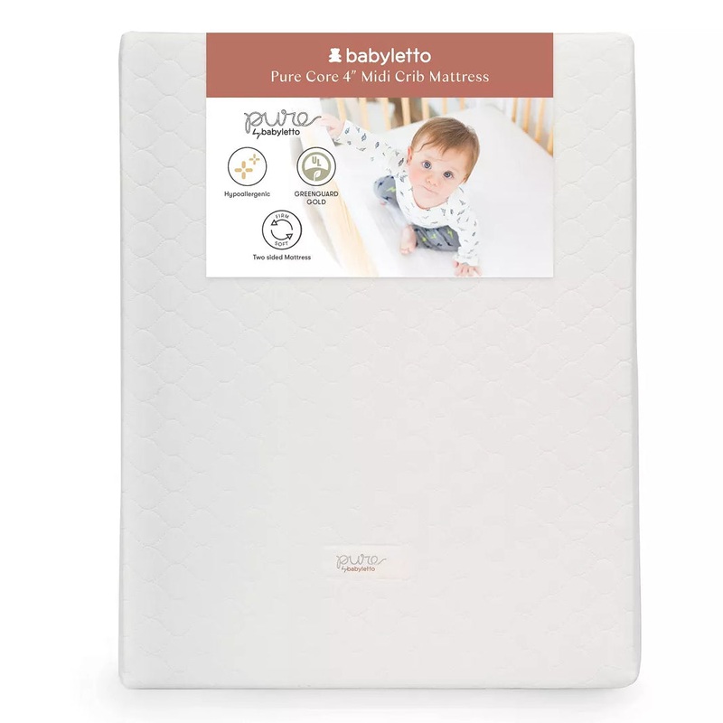 Pure Core 4″ MIDI Crib Mattress with Hybrid Quilted Waterproof Cover