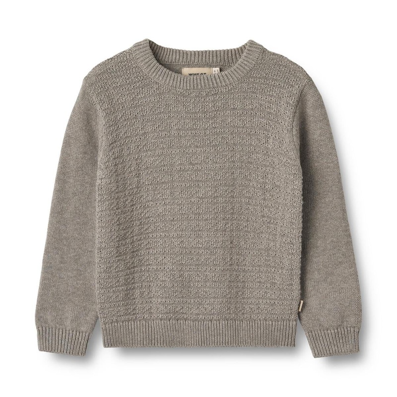 Wheat Knit Pullover Borris – Warm Grey Melange