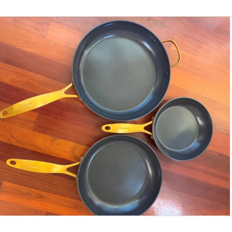 8″, 10″, and 12″ Jewel Pro Ceramic Non-Stick Fry Pan Set  (See Description)
