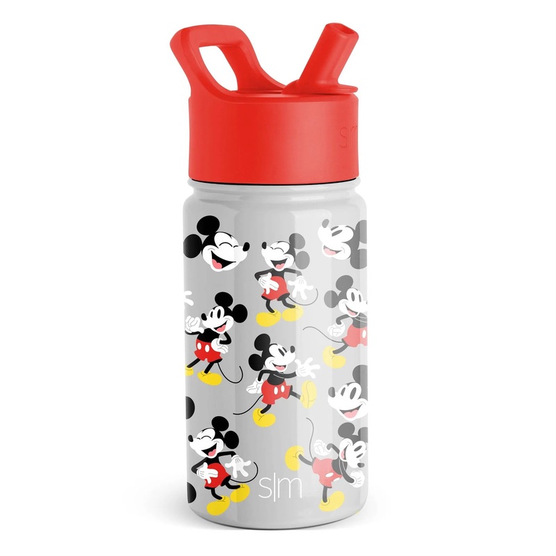 Disney Mickey Mouse 14oz Stainless Steel Summit Kids Water Bottle with Straw