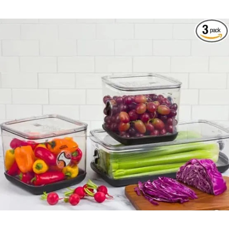 Fresh Produce Keeper Set with Air-Flow Vent System