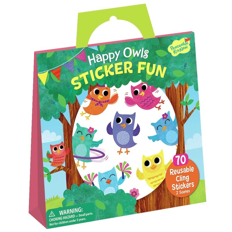 Peaceable Kingdom Happy Owls Reusable Sticker Tote